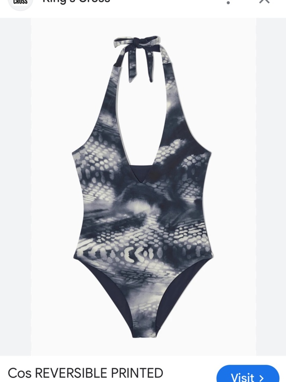 NWT! COS Women’s Navy Reversible bathing suit! Size 8! Gorgeous!